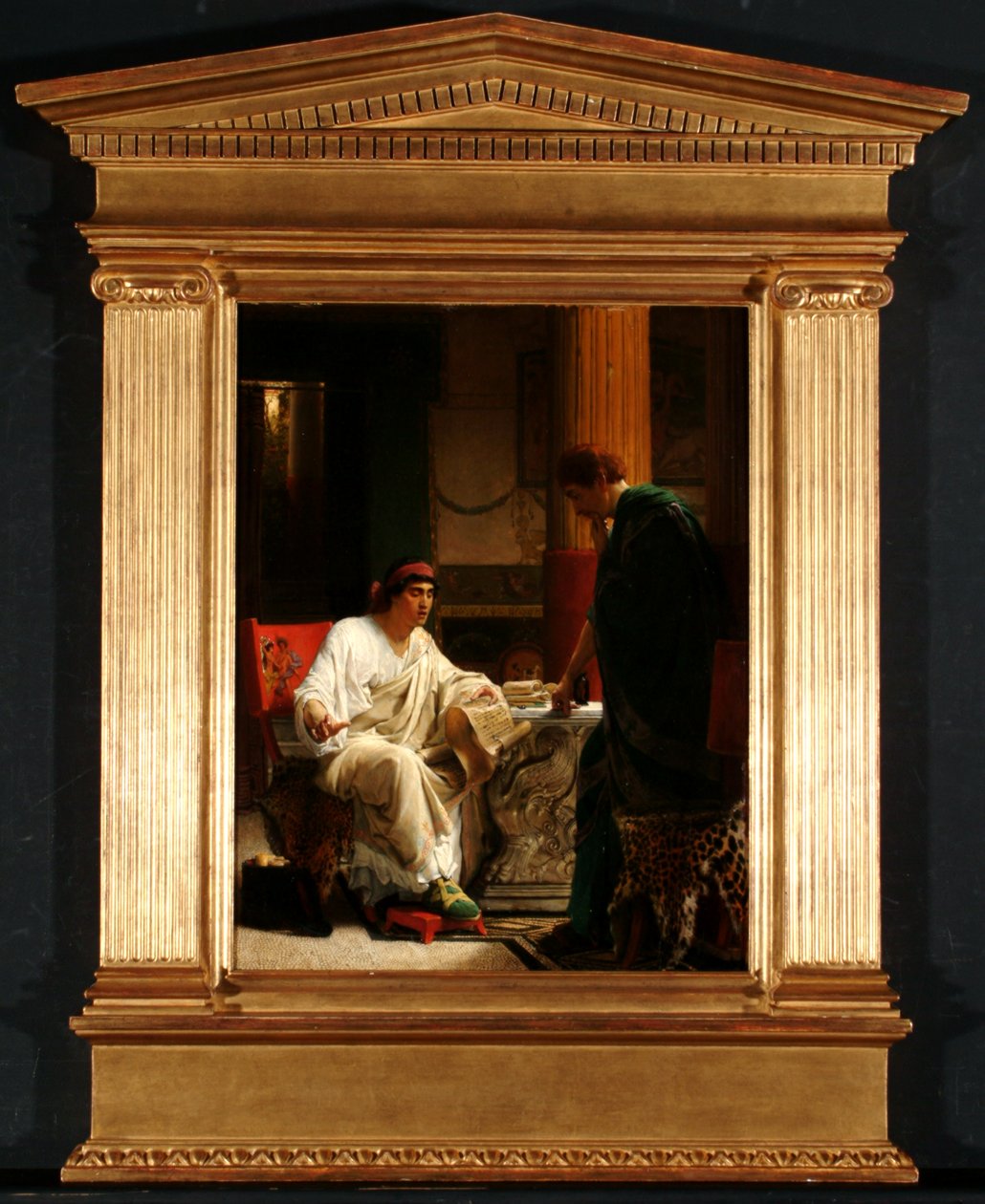 Vespasianus hörde från en av hans generaler om Titus intagande av Jerusalem, 1866 av Lawrence Alma Tadema