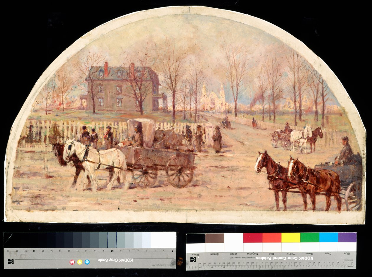 The Ogden Residence efter branden 1871 (olja på duk) av Lawrence Carmichael Earle