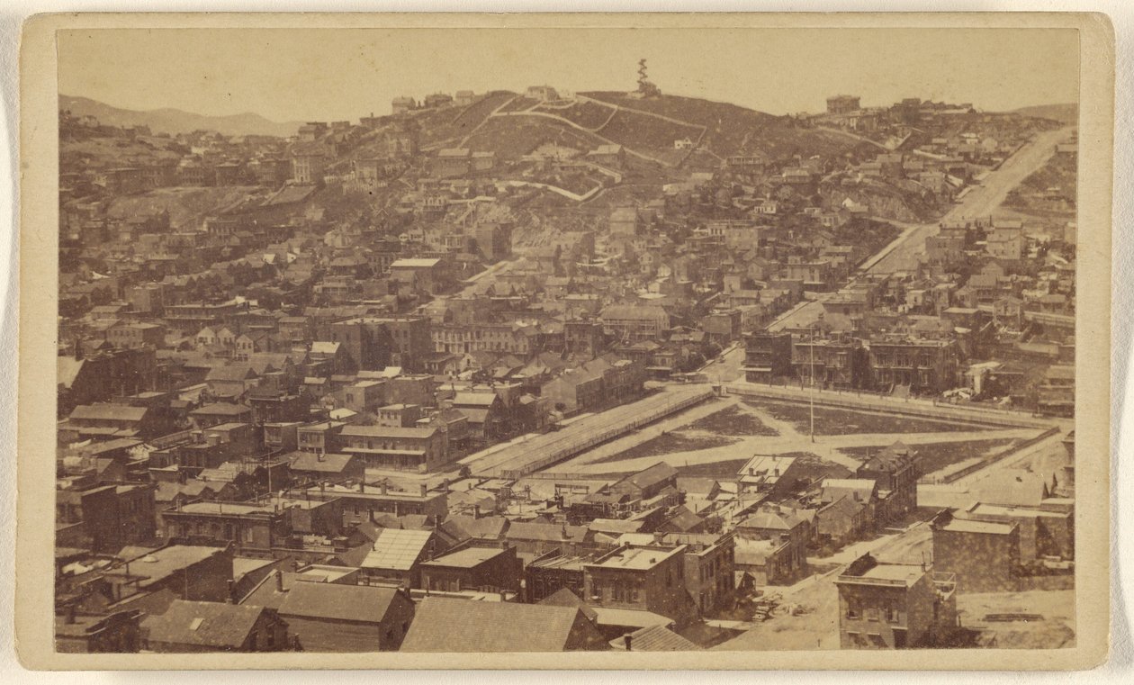 Russian Hill från Telegraph Hill, San Francisco. av Lawrence and Houseworth