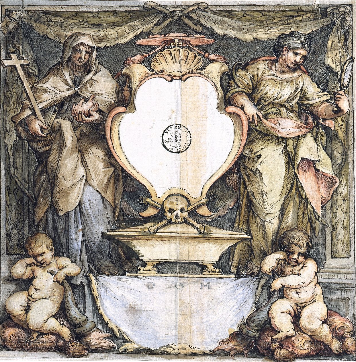 Presentation Drawing for an Epitaph av Lazzaro Baldi