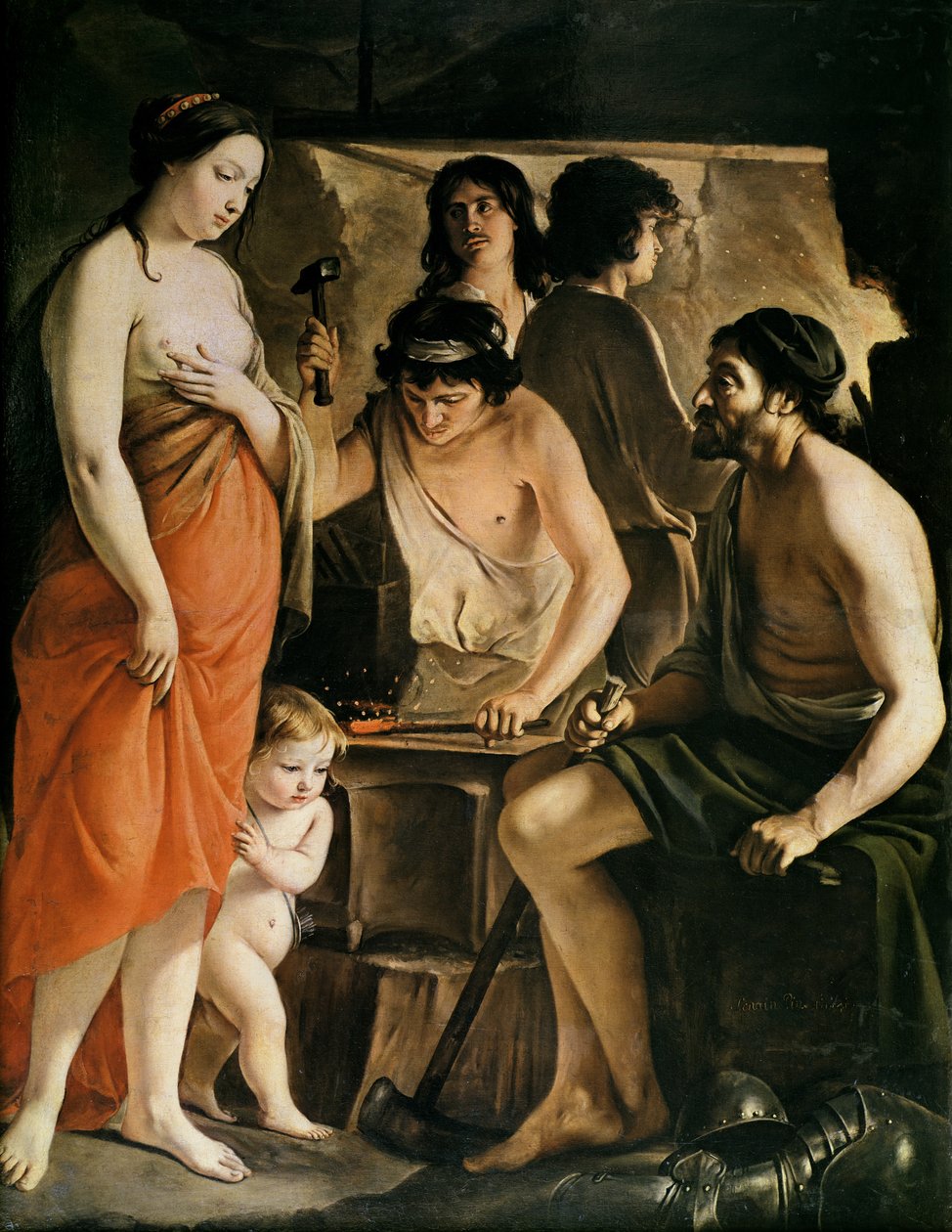 Venus i Vulcans smedja, 1641 av Le Nain Brothers