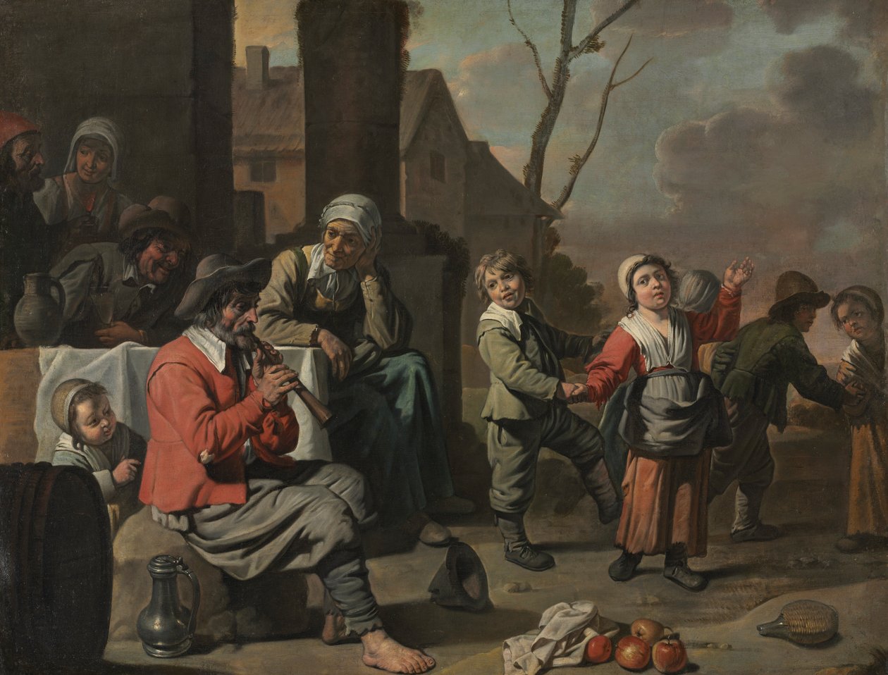 Bondebarn som dansar, 1650-tal. av Le Nain