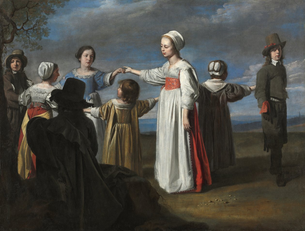 Cirkel i Le Nain - dansande barn, ca 1650 av Le Nain Brothers