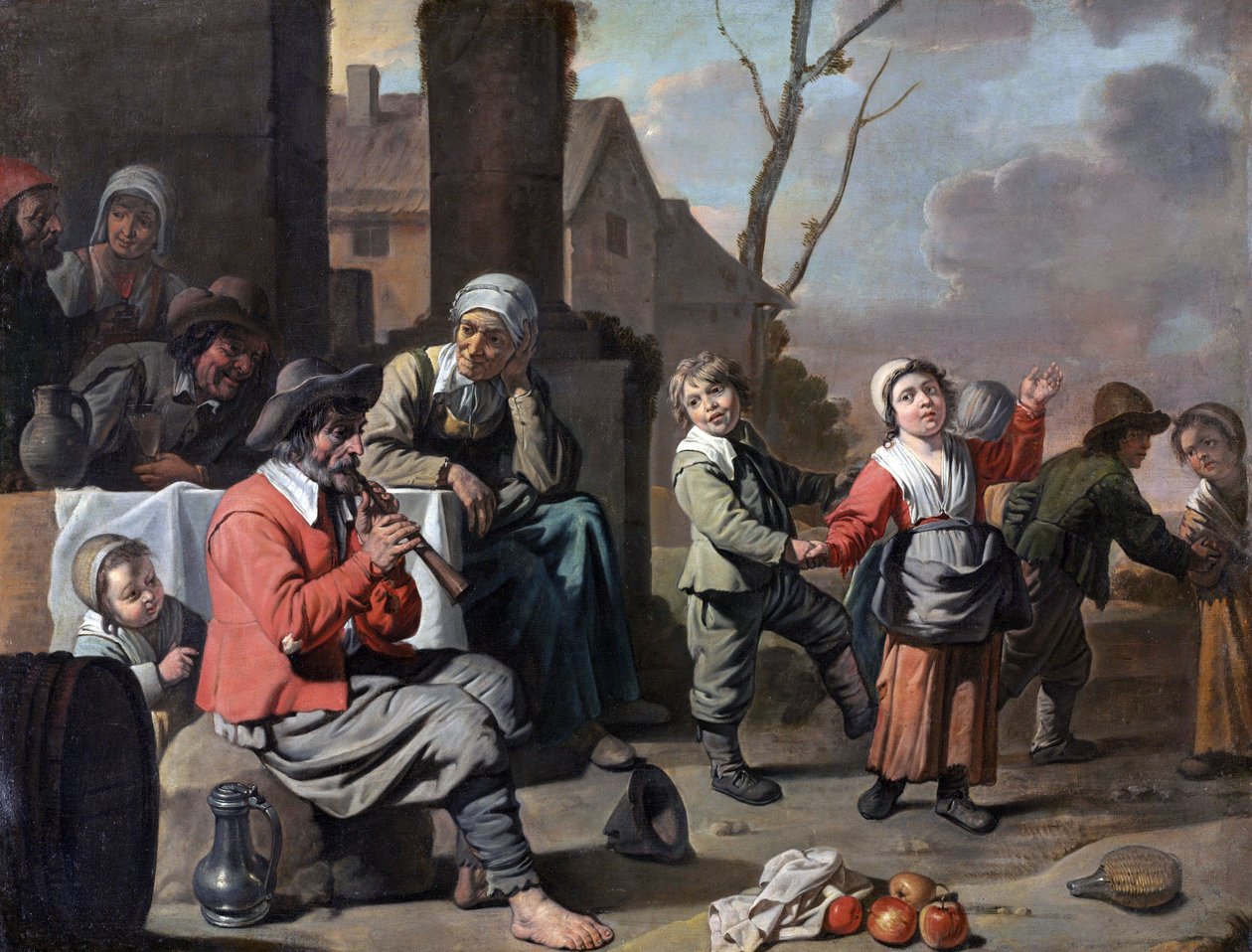 Cirkeln i Le Nain - Bondebarn som dansar, 1650-taletFXD av Le Nain Brothers