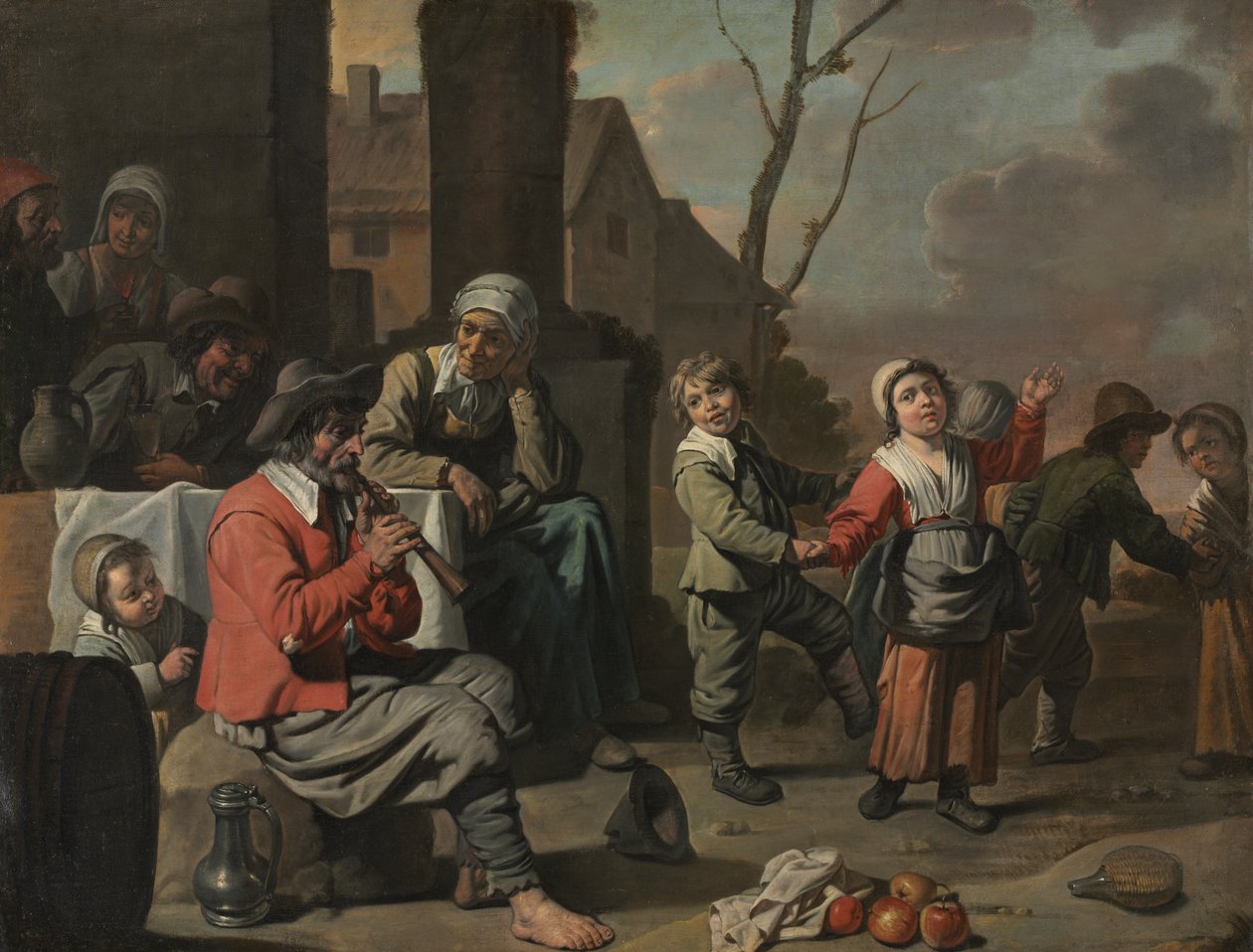 Cirkeln i Le Nain - bondebarn dansar, 1650-talet av Le Nain Brothers
