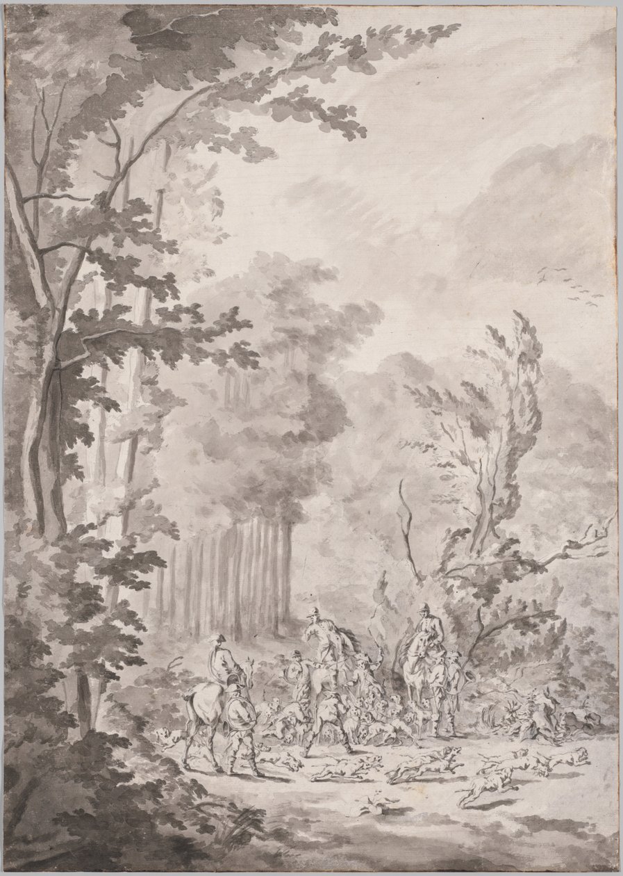 En jaktfest i Marly, sent 1600-tal eller tidigt 1700-tal. av Le Vieux Jean Baptiste Martin
