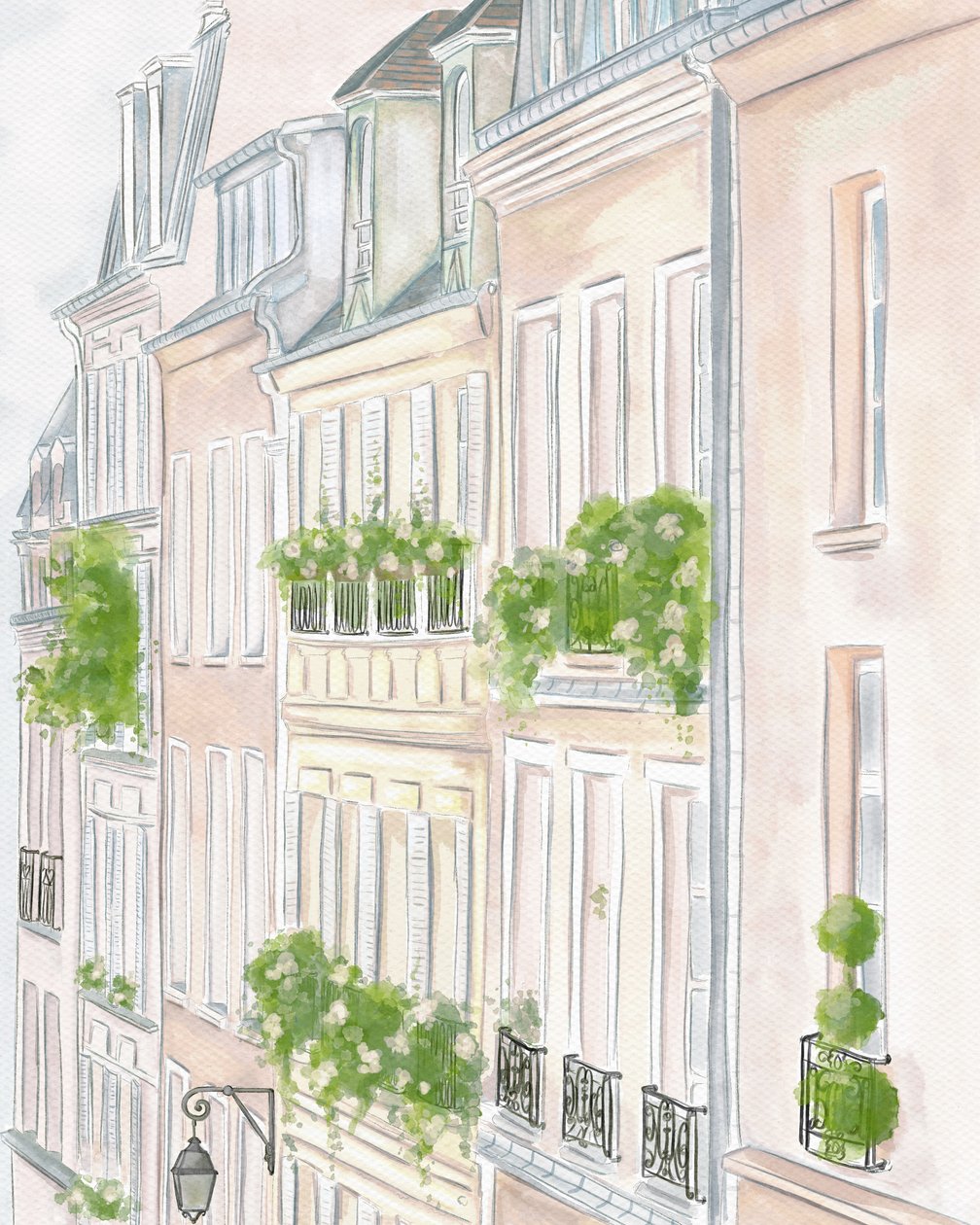 Paris byggnader, ca 2023 (akvarell) av Leah Straatsma