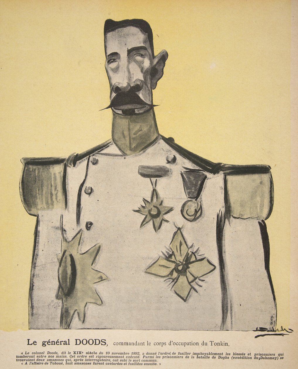 General Doods, chef för ockupationskåren Tonkin, illustration från 