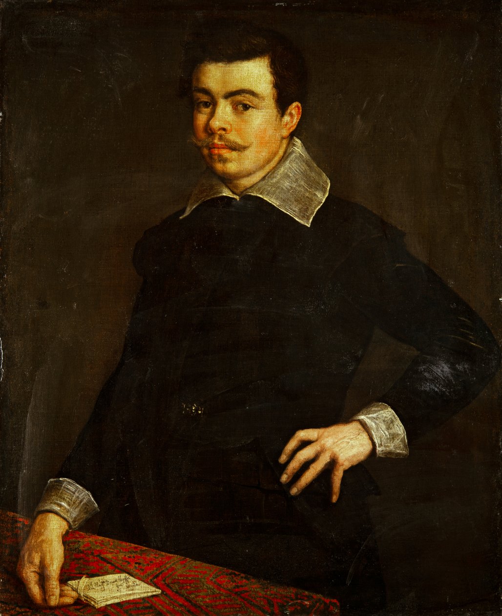 Porträtt av Daniel Hopffer (på duk) av Leandro Bassano