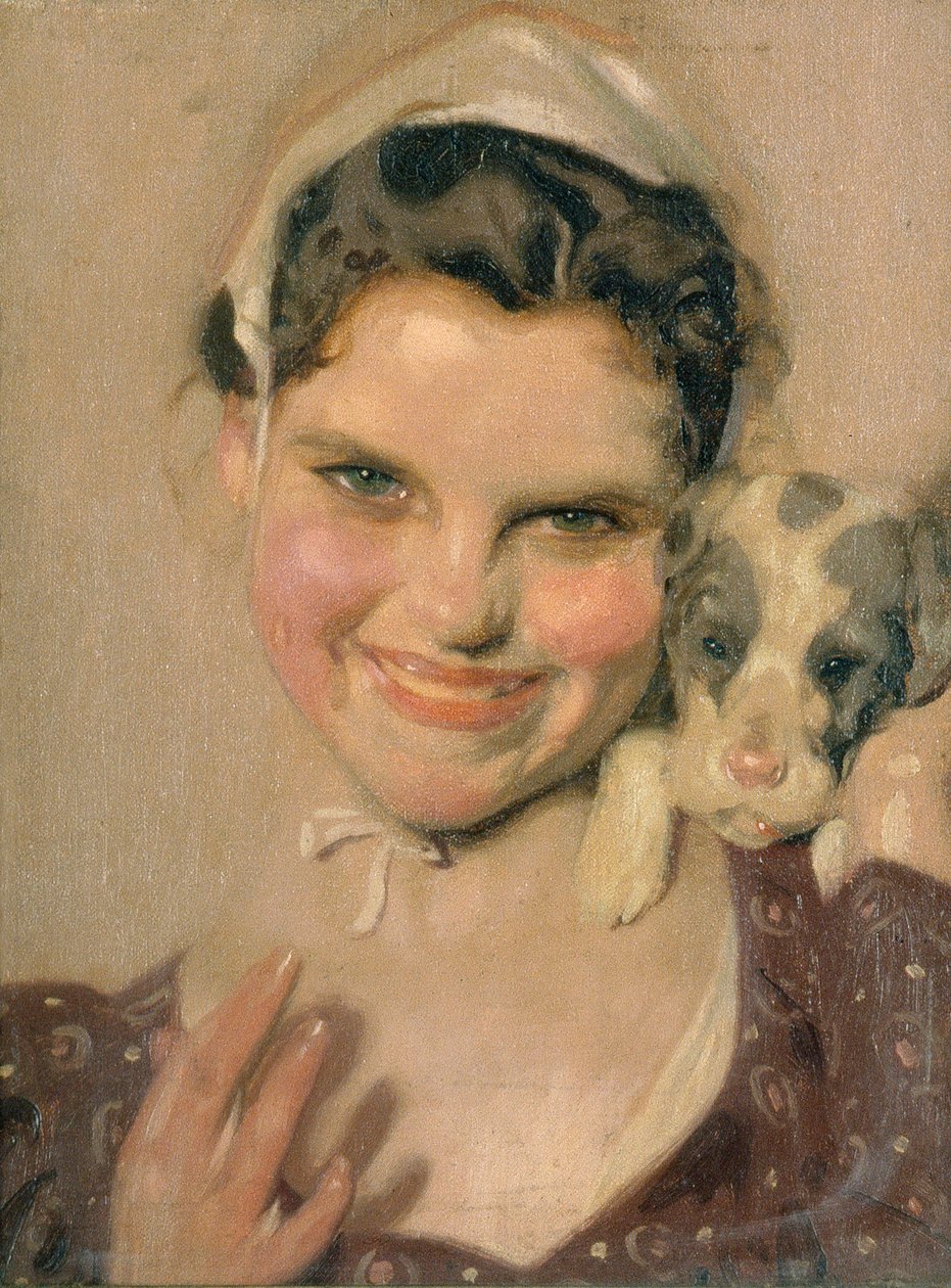Studie till "His First Offence", ca 1900 (olja på duk) av Leandro Ramon Garrido