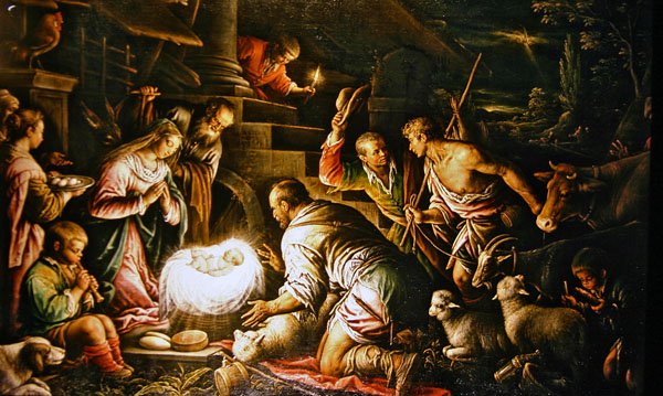 Tillbedjan (olja på duk) av Leandro da Ponte Bassano