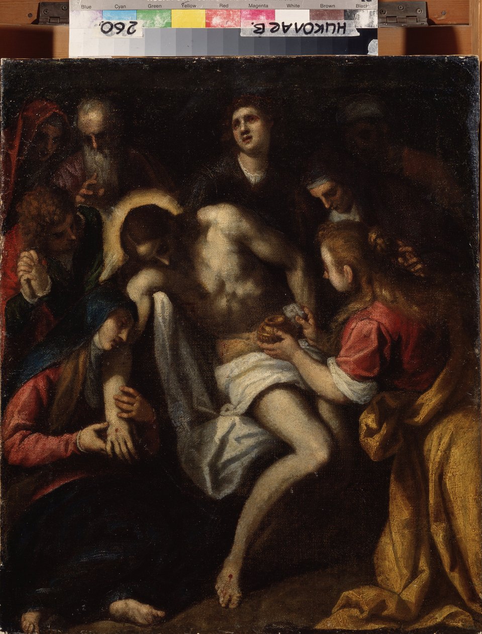 ""La deploration du christ"" (Klagan) Målning av Leandro Bassano (1557-1622) Regionala Wereshchagin Art Museum, Mykolaiv Ukraina av Leandro da Ponte Bassano