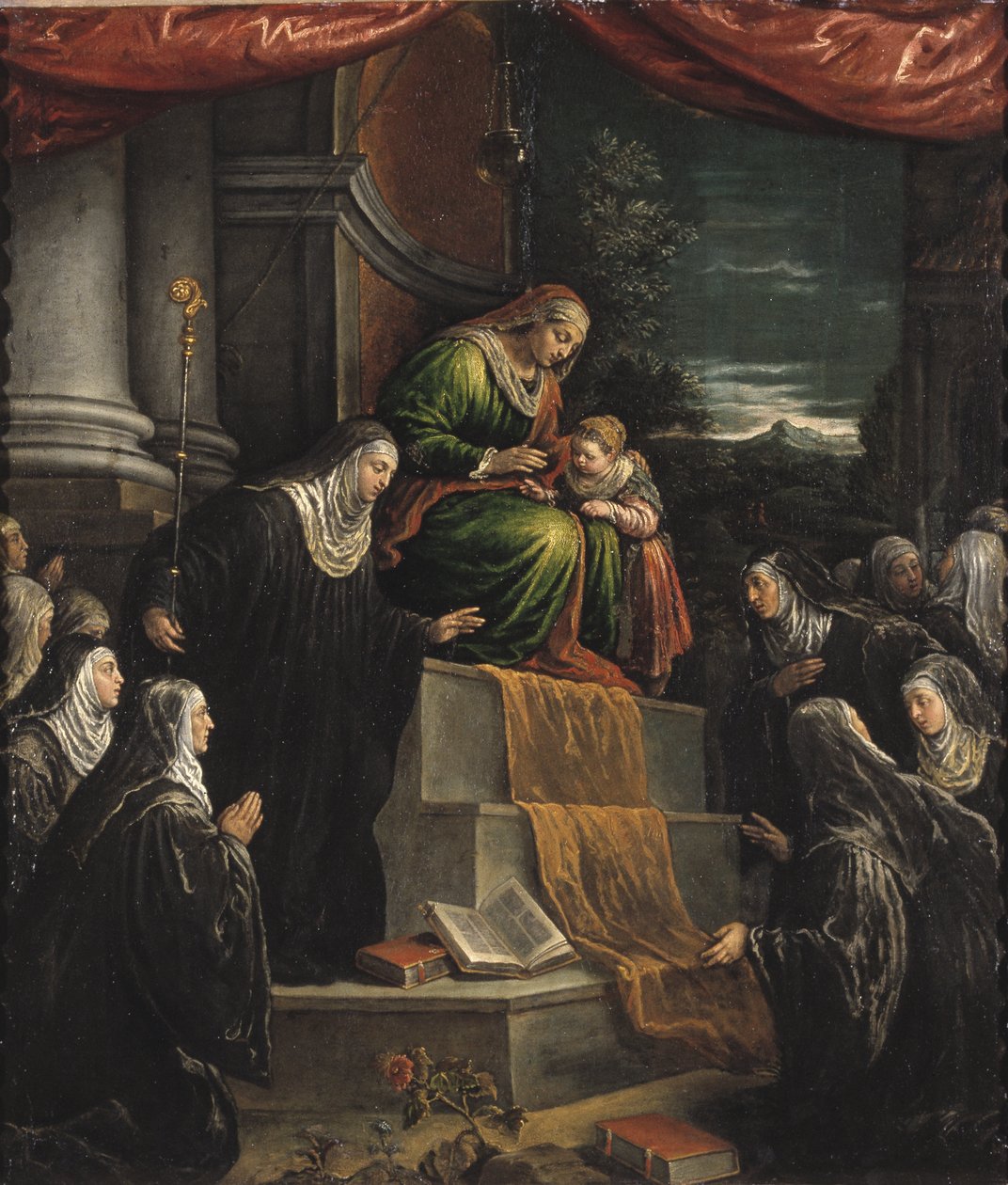 Sainte Anne et la Vierge Marie enfant - Sainte Anne och Mary som barn, av Bassano, Leandro (1557-1622). Olja på duk. Mått: 117x99cm. Nationalmuseum Stockholm av Leandro da Ponte Bassano