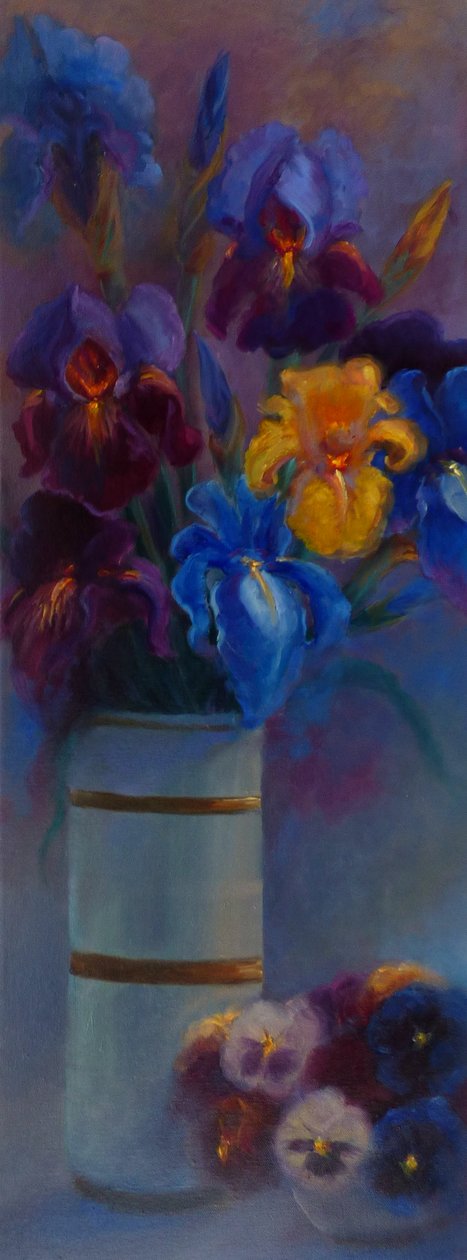 Iris och penséer, 2018, av Lee Campbell