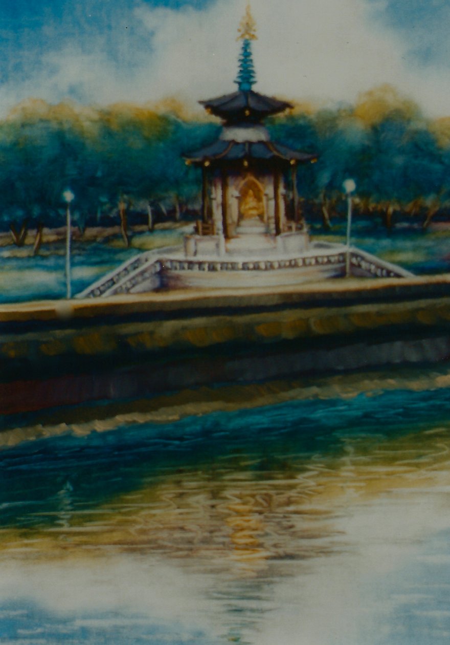 Peace Pagoda, 2005 (olja på papper) Battersea Park av Lee Campbell