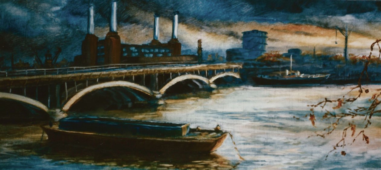 Thames Lighter Boat, 2000 (olja på papper) av Lee Campbell