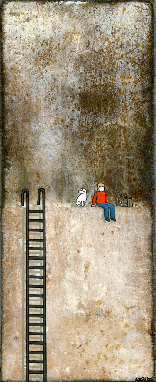The Start of a Wild Adventure, 2012, (Akryl och bläck på metall) av Lee Sellers