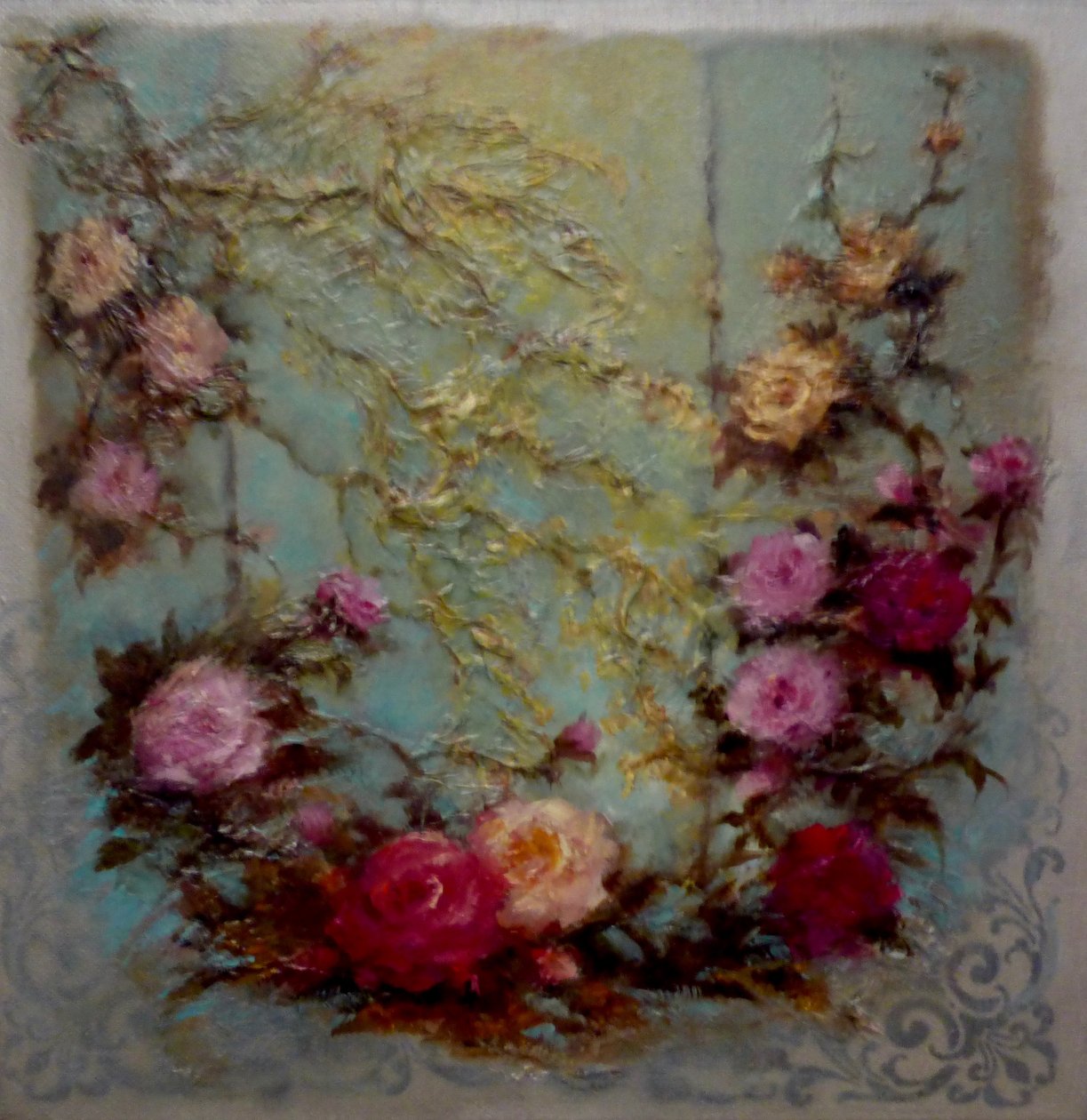 Antique Roses, 2024 (olja på duk) av Lee Campbell
