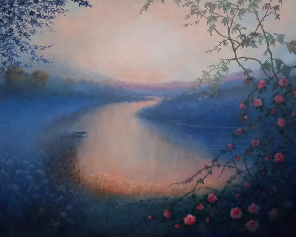 Bramble Roses, 2025 (olja på duk) av Lee Campbell