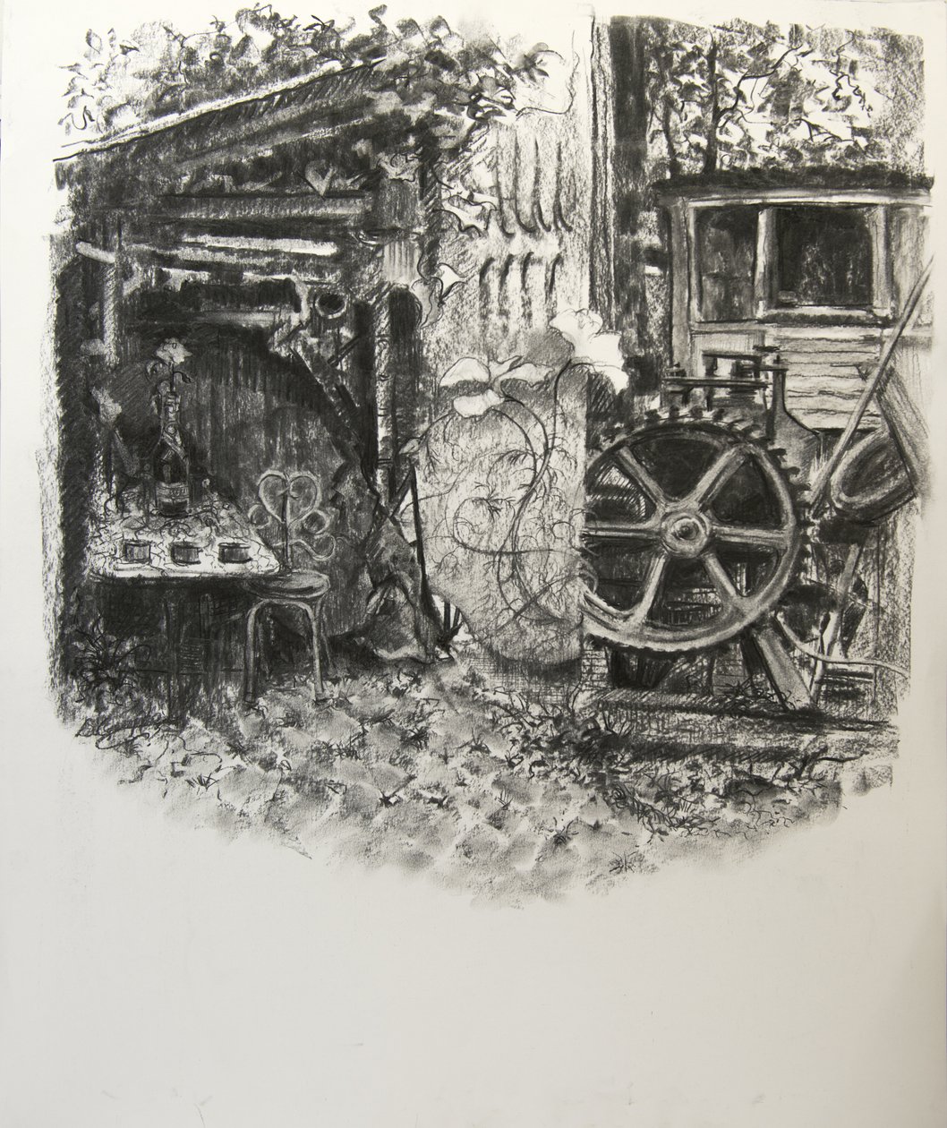 Eel Pie Textures, 2016, (kol på papper) av Lee Campbell