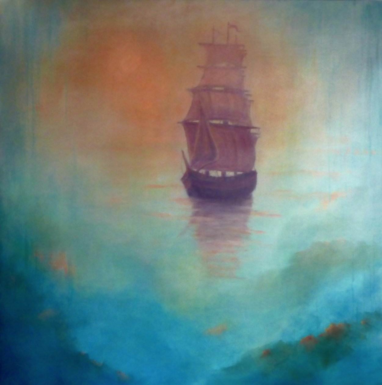 Fata Morgana (spökskepp), 2020 (olja på duk) av Lee Campbell