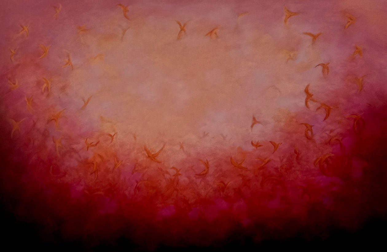 Firebirds, 2024 (olja på duk) av Lee Campbell