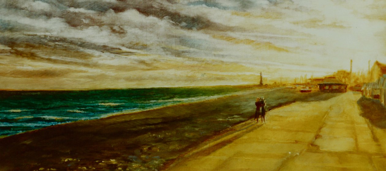 Golden Future, 2001 (olja på papper) Älskare vid havet av Lee Campbell