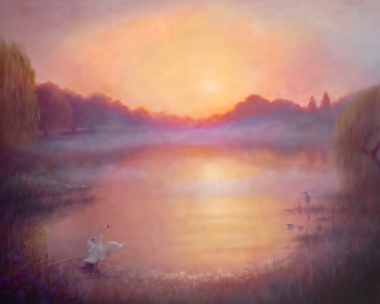 Misty River Morgon, 2023 av Lee Campbell