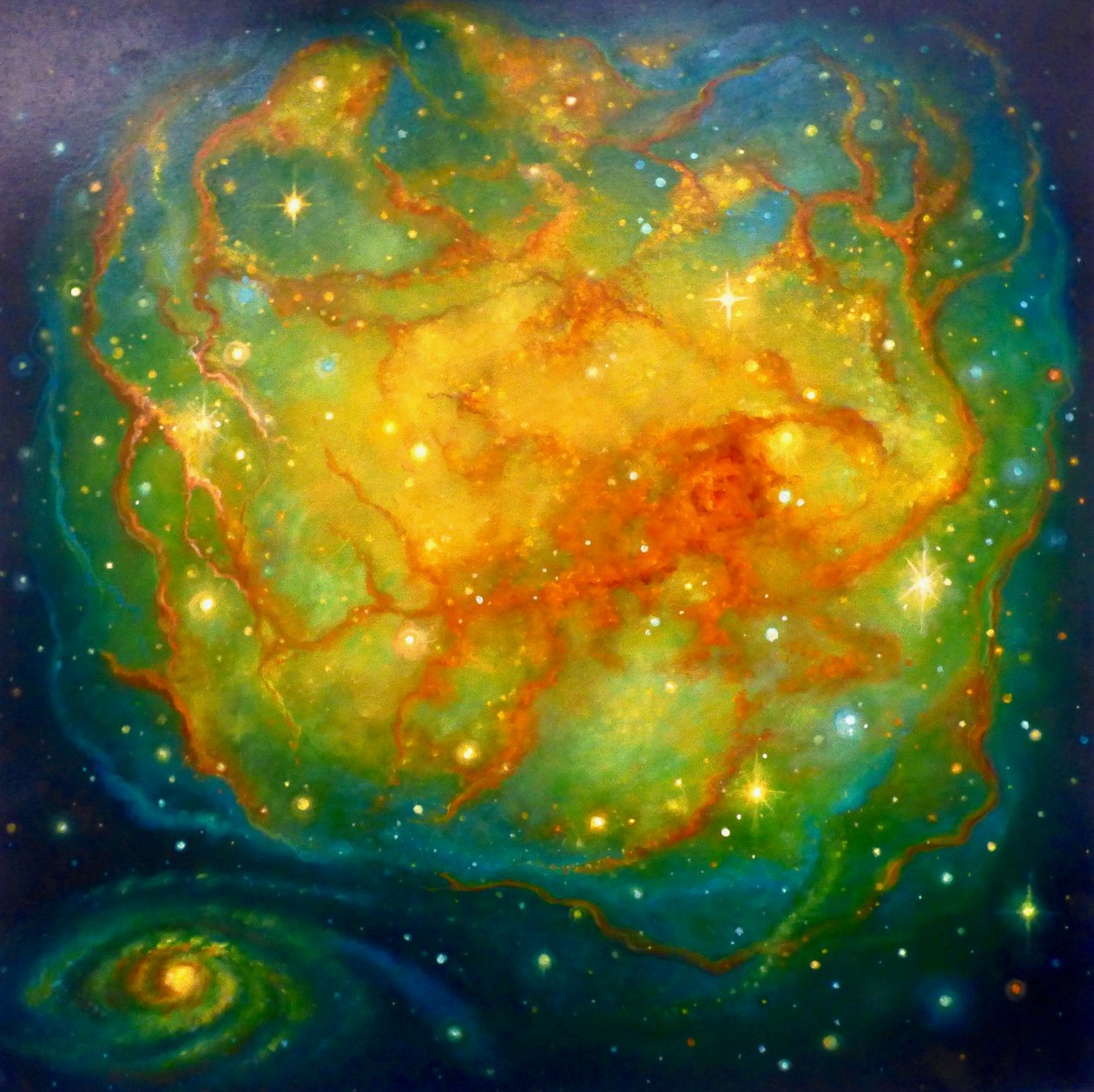 Nebula Emarald, 2023 (olja på duk) av Lee Campbell
