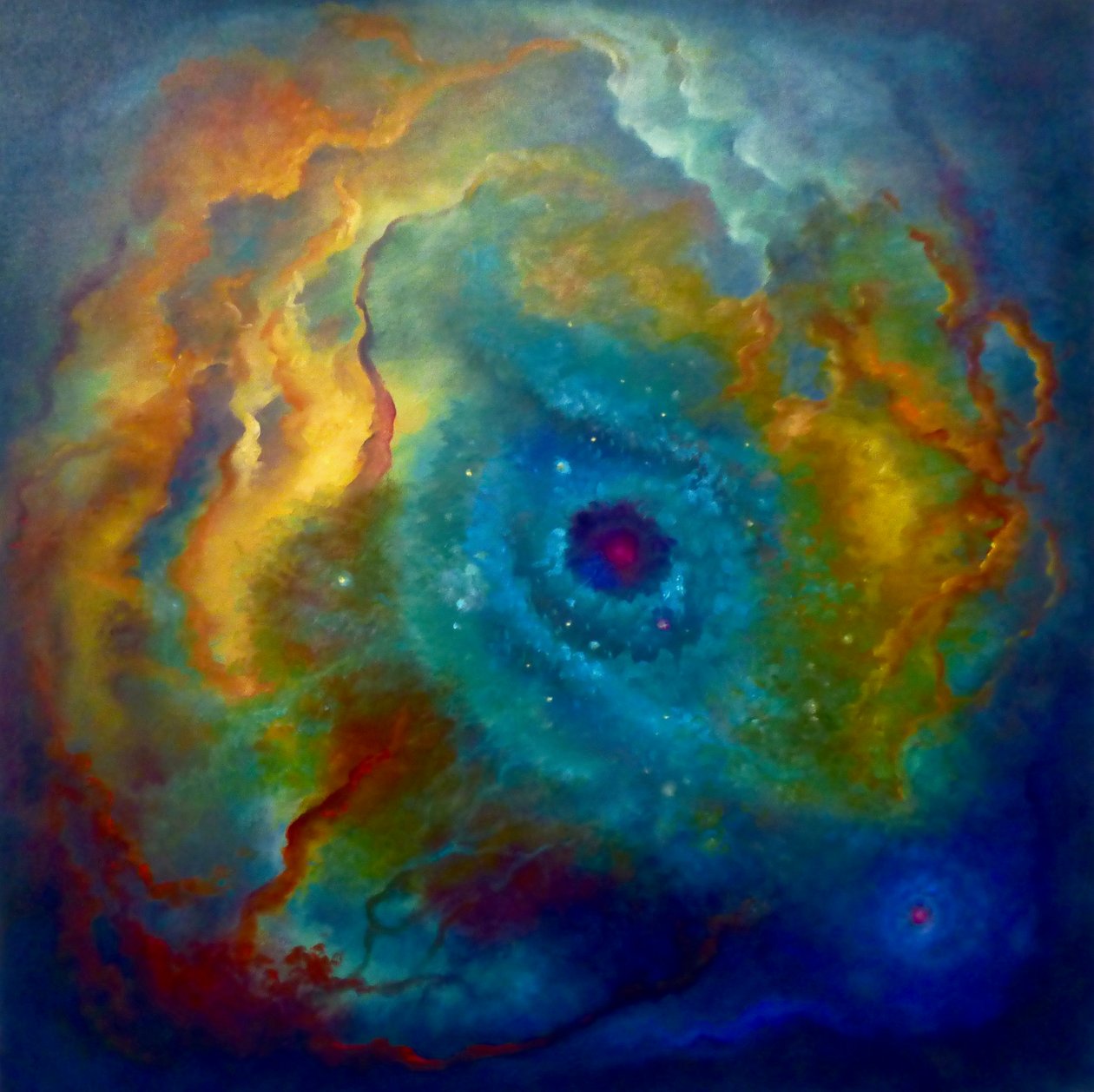 Nebula Malachite, 2023 (olja på duk) av Lee Campbell