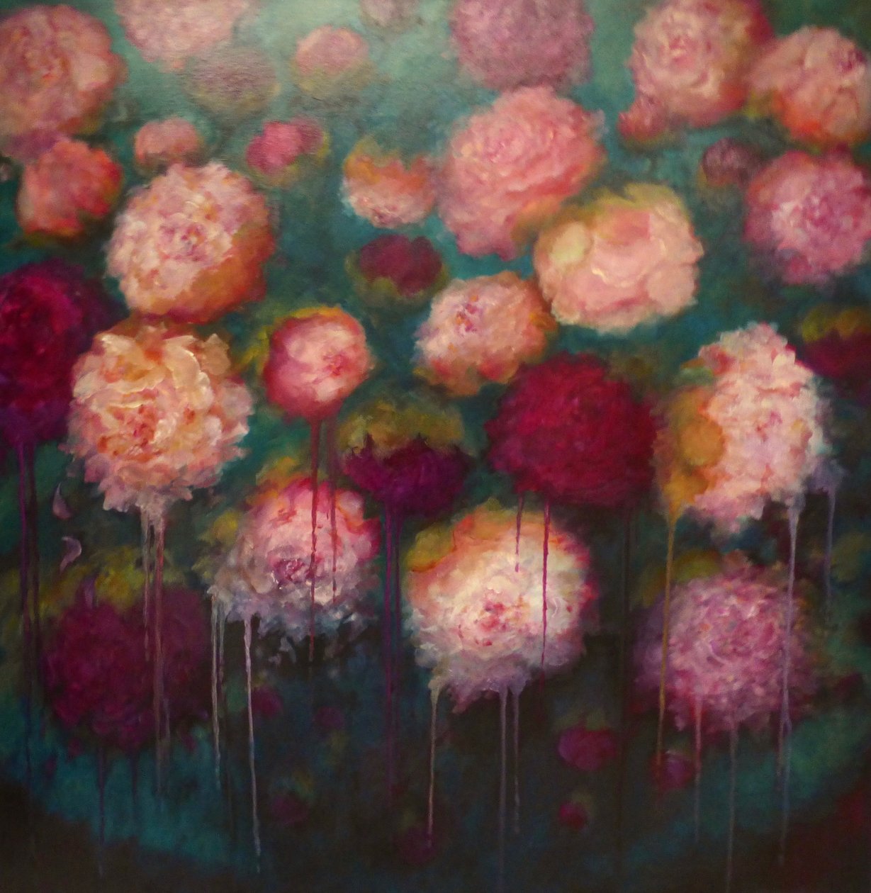Peony Roses, 2024 (olja på duk) av Lee Campbell