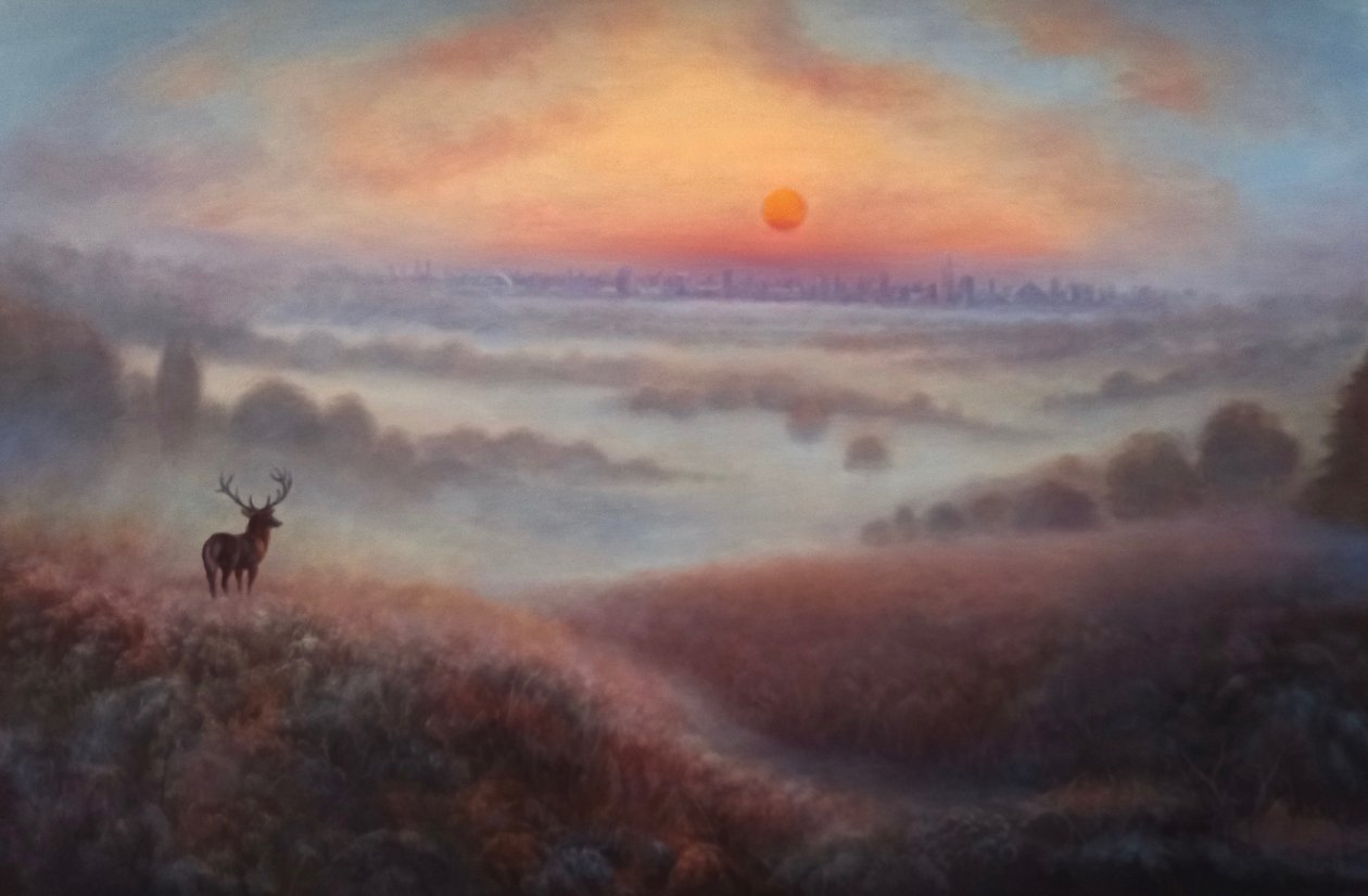 Richmond Dawn, 2021 (olja på duk) av Lee Campbell