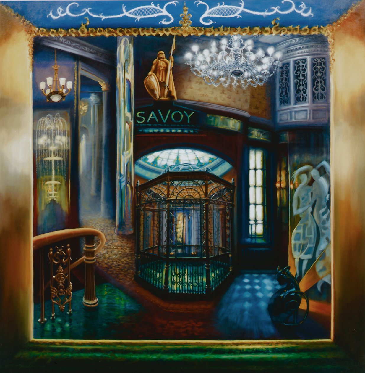 Savoy Hotel, 2010 Savoy interiör, katten Kaspar av Lee Campbell
