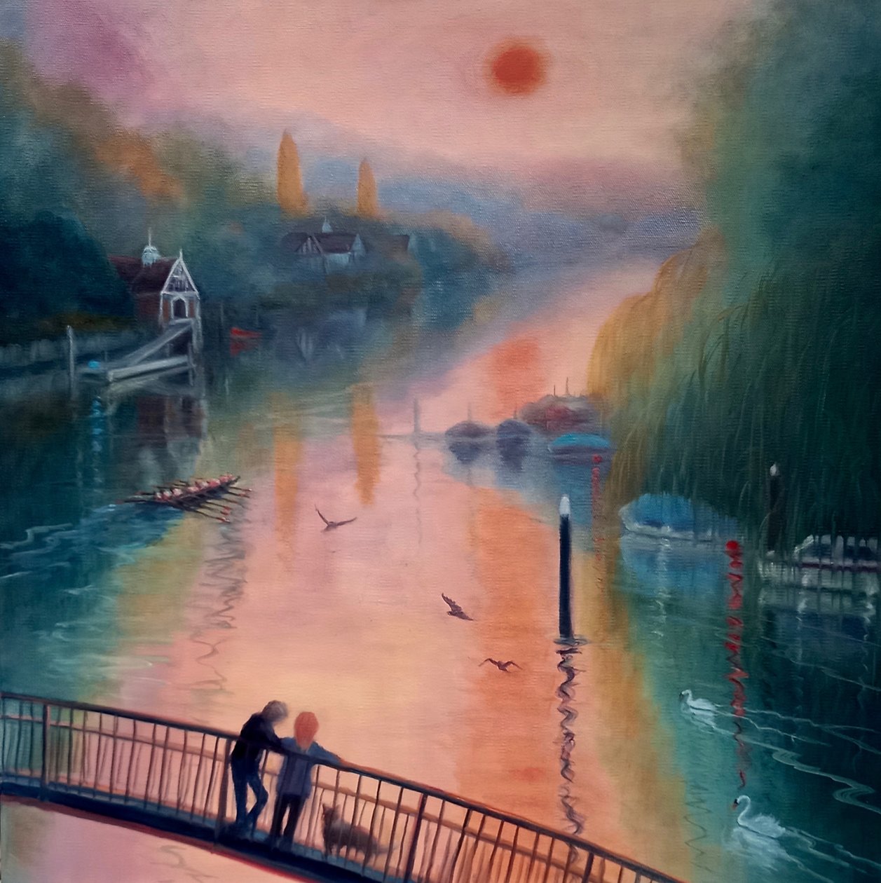Sommarmorgon, Eel Pie Island, Twickenham, 2021 av Lee Campbell