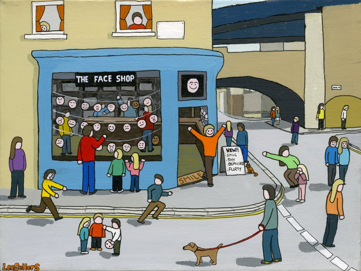 The Face Shop, 2015, (Akryl och bläck på duk av Lee Sellers