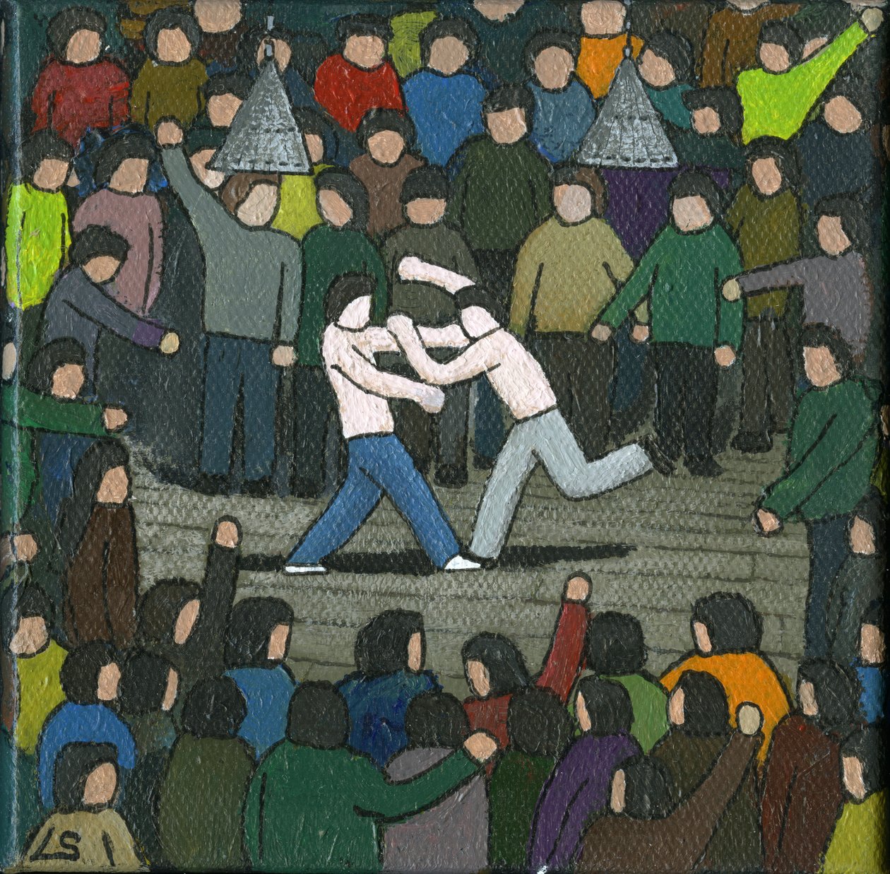 The Fight, 2015 (Akryl och bläck på duk) av Lee Sellers