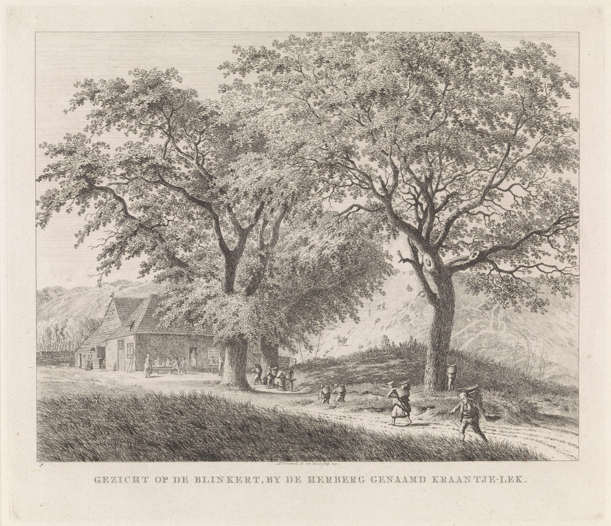 Utsikt över Blinkert Utsikt över Blinkert, vid värdshuset som heter Kraantje-Lek (titel på objekt) Sevärdheter i närheten av Haarlem (serietitel) av Leendert Overbeek