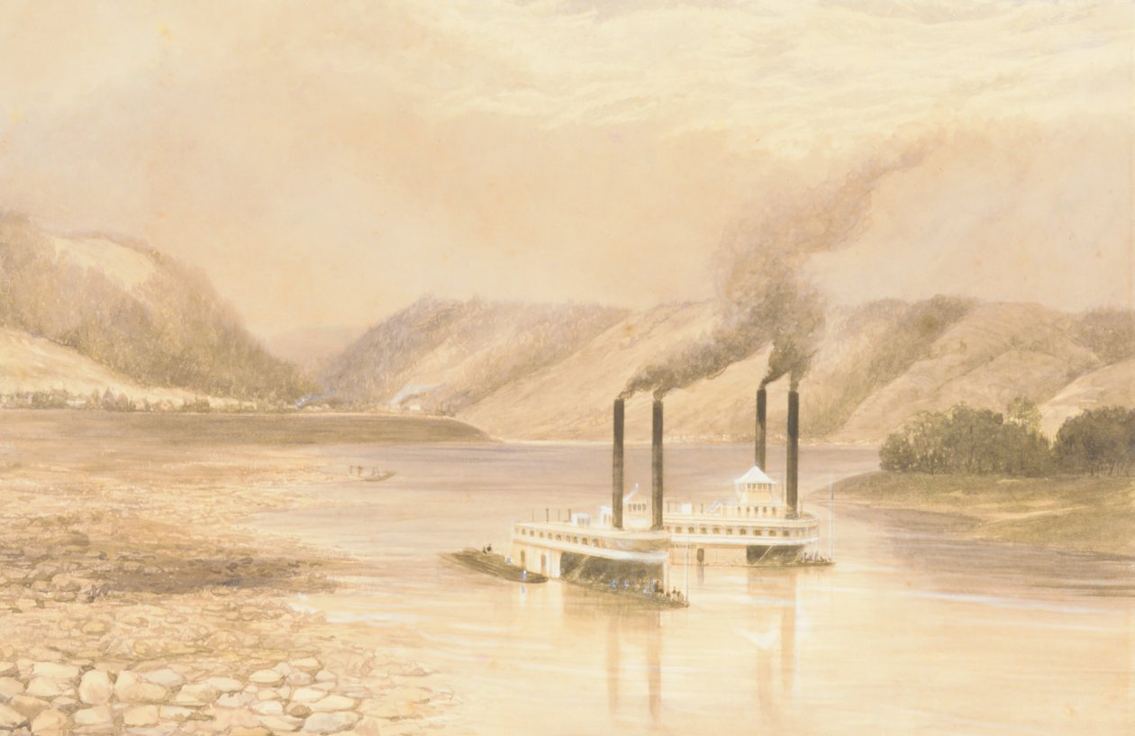 Ohiofloden nära Wheeling, West Virginia, 1859-60. av Lefevre James Cranstone