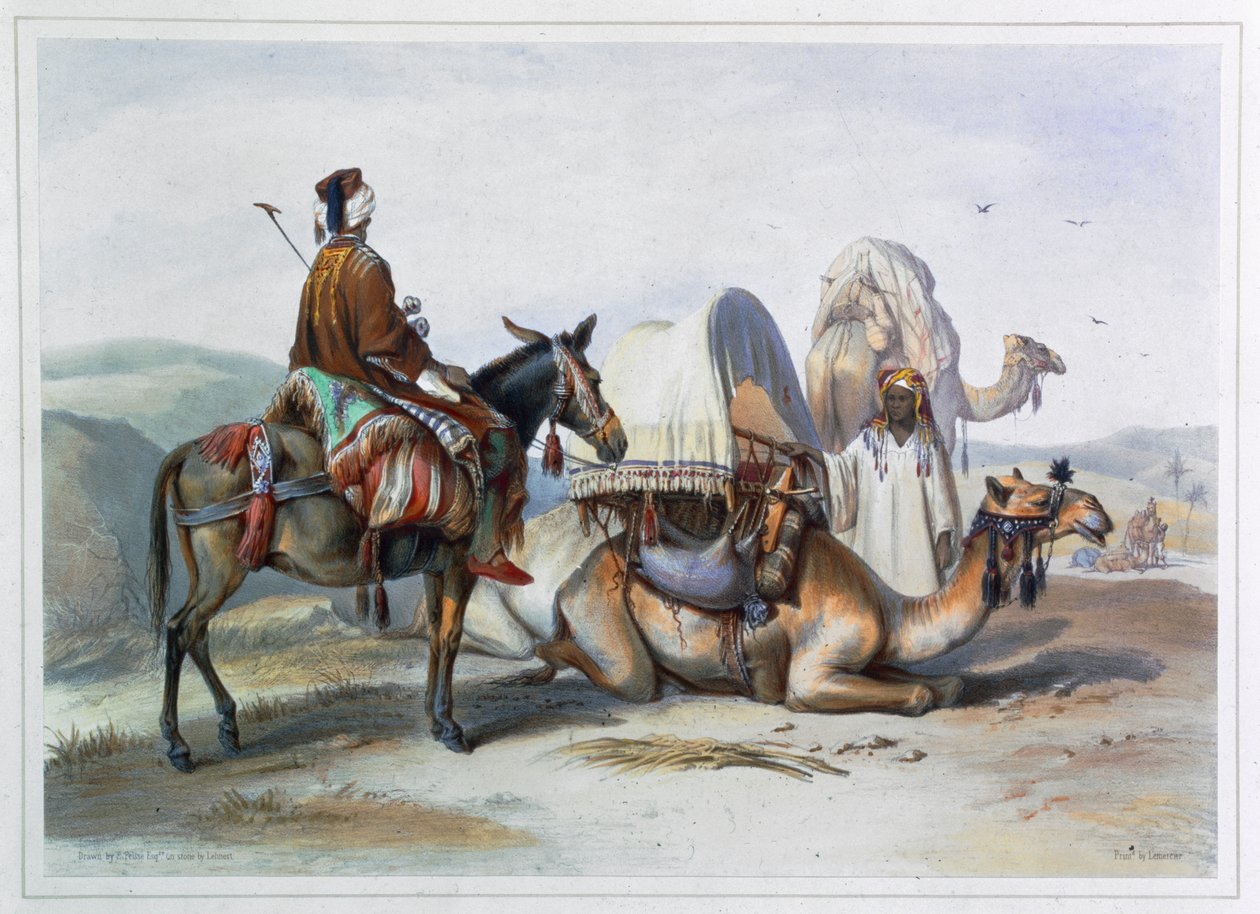 Kafila med en kamel som bär en hodesh, 1848 av Lehnert