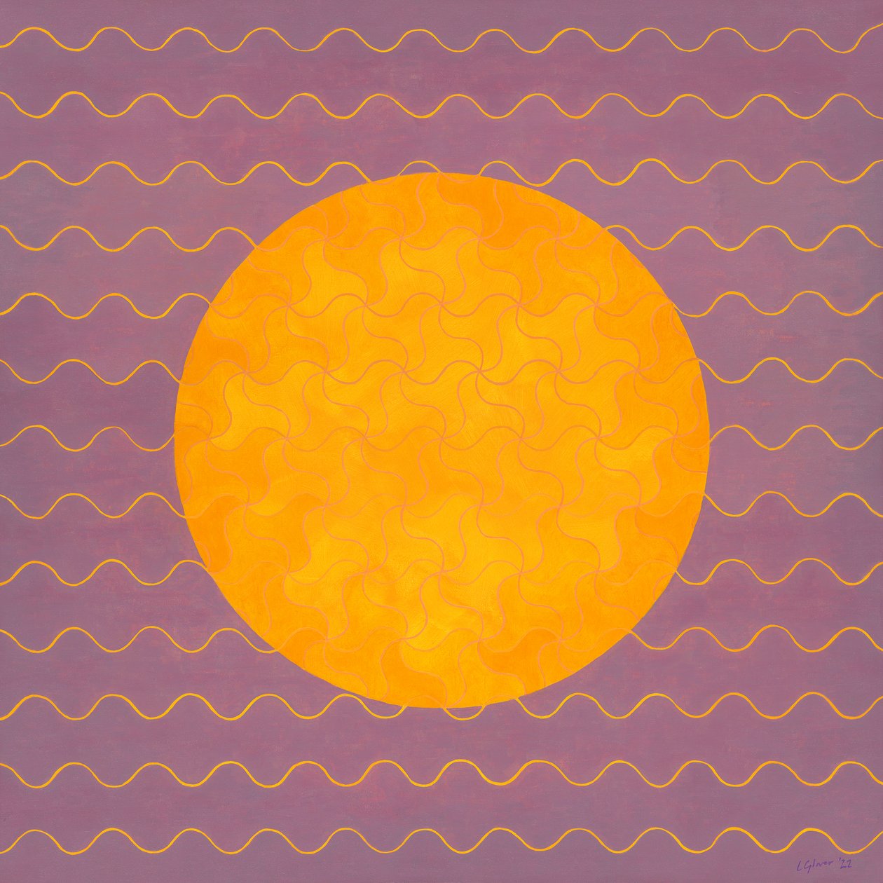 Summer Sunrise, 2022 (akryl på duk) av Leigh Glover