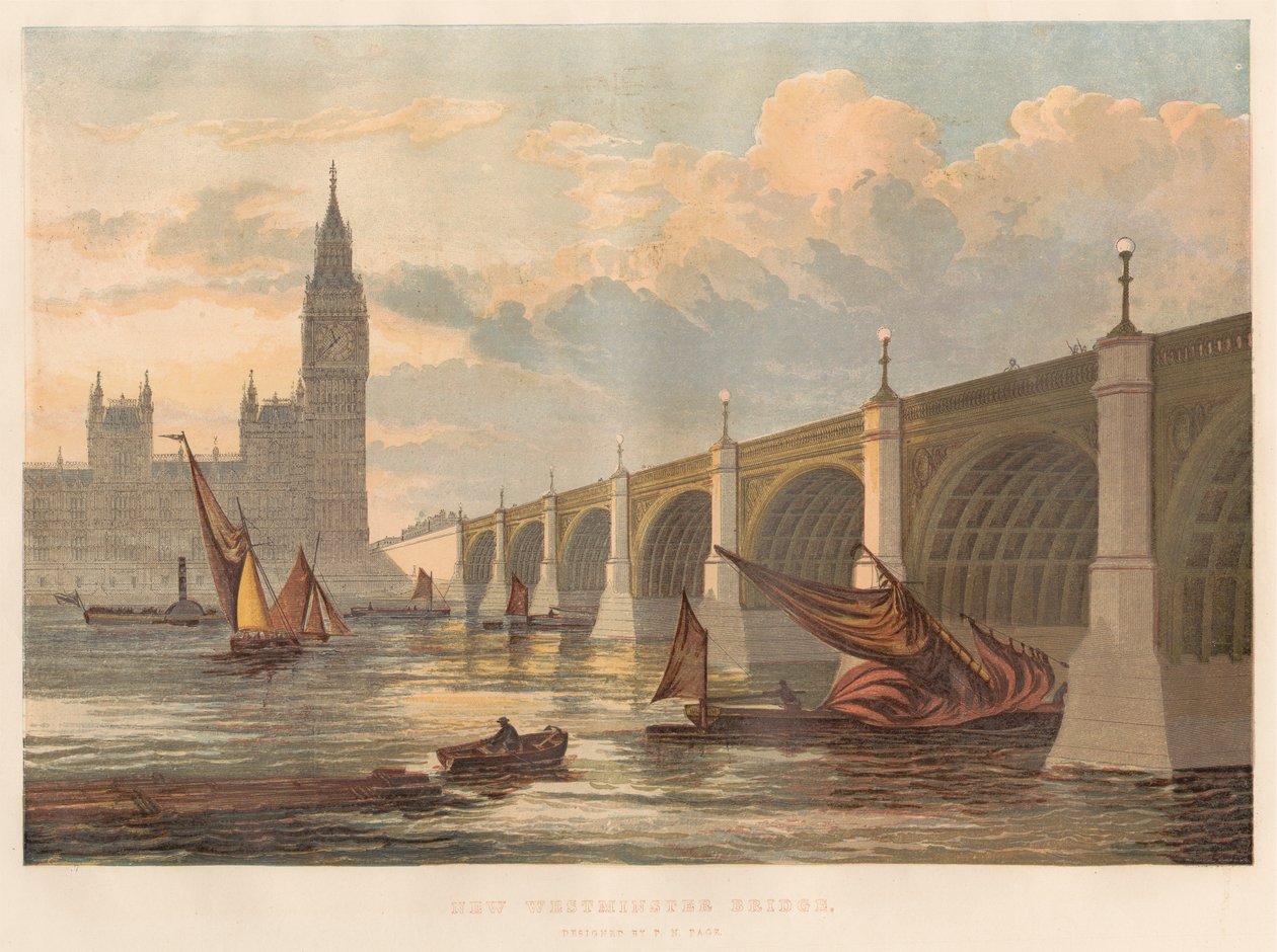 New Westminster Bridge, designad av P. N. Page av Leighton Brothers