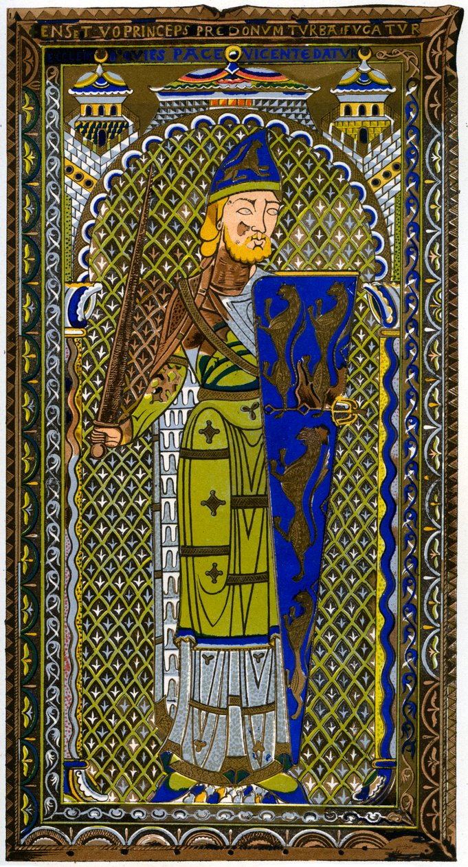 Representation av emaljbilden av Geoffrey V på hans grav i Le Mans katedral, 1849. av Lemercier