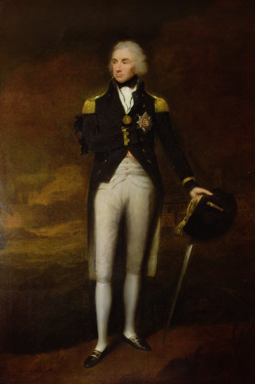 Porträtt av amiral Viscount Nelson (1758-1805) (olja på duk) av Lemuel Francis Abbott