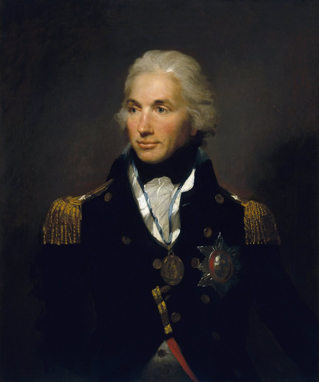Porträtt av viceamiral Horatio Nelson (1758-1805), första viscount of Nelson. Olja på duk av Lemuel Francis Abbott