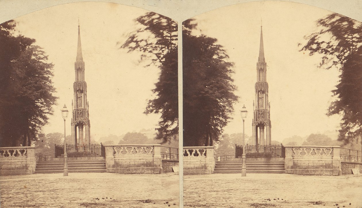 Grupp om 8 tidiga stereografiska vyer av brittiska monument, minnesmärken och gravar, 1850-1910-talen av Lennie