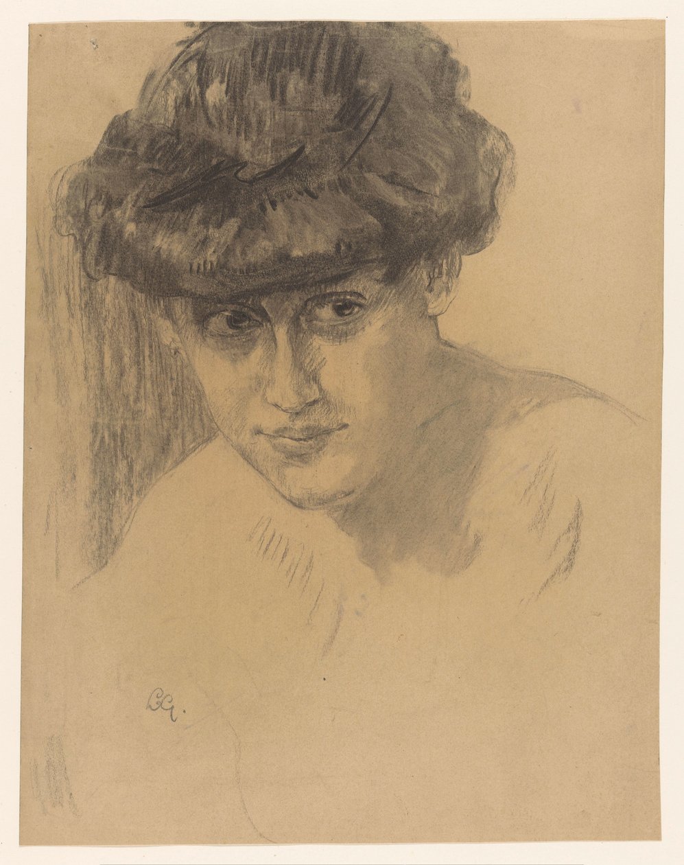 Byst av en kvinna med håret uppsatt av Leo Gestel (signed by artist)