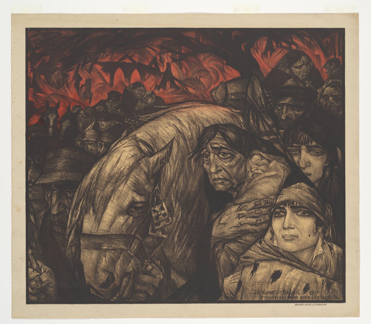 Flygningen från Belgien (originaltitel på objektet) av Leo Gestel (signed by artist)