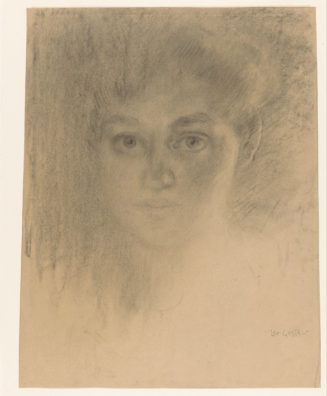 En kvinnas ansikte av Leo Gestel (signed by artist)