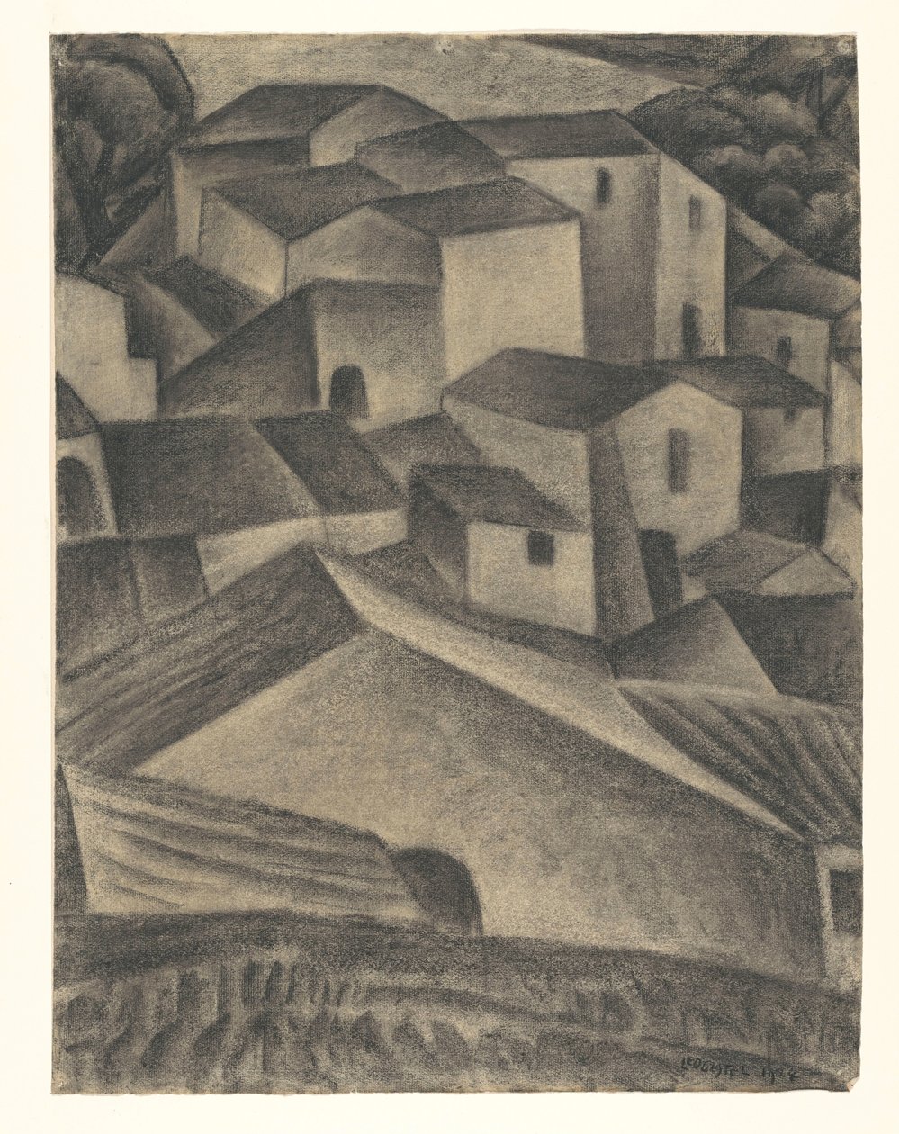 Hus i en italiensk by av Leo Gestel (signed by artist)