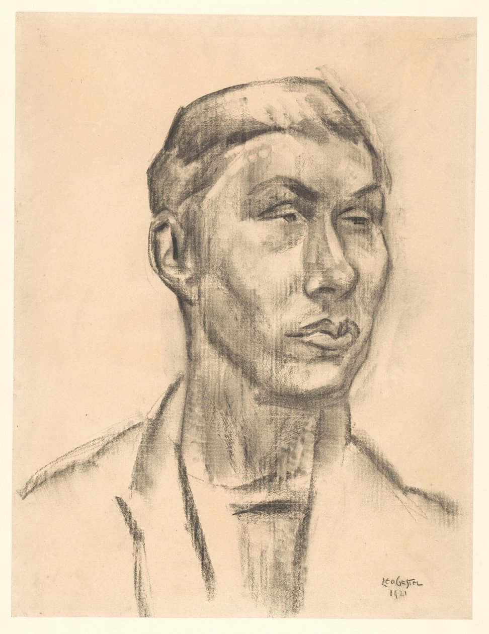 Porträtt av en okänd man av Leo Gestel (signed by artist)